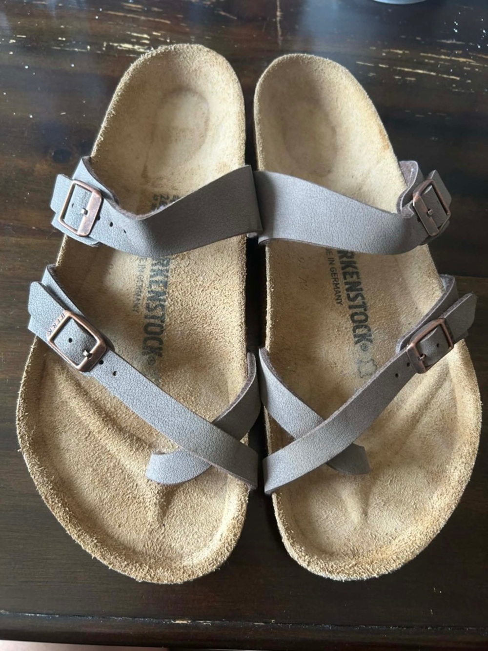Birkenstock Mayari Brown Leather Slide Sandals